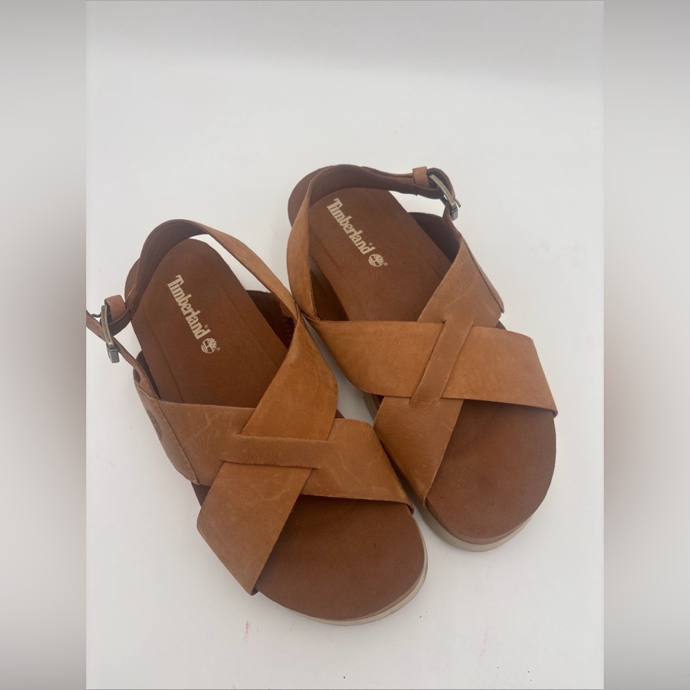 Timberland Women's Brown Cross-Strap Sandals